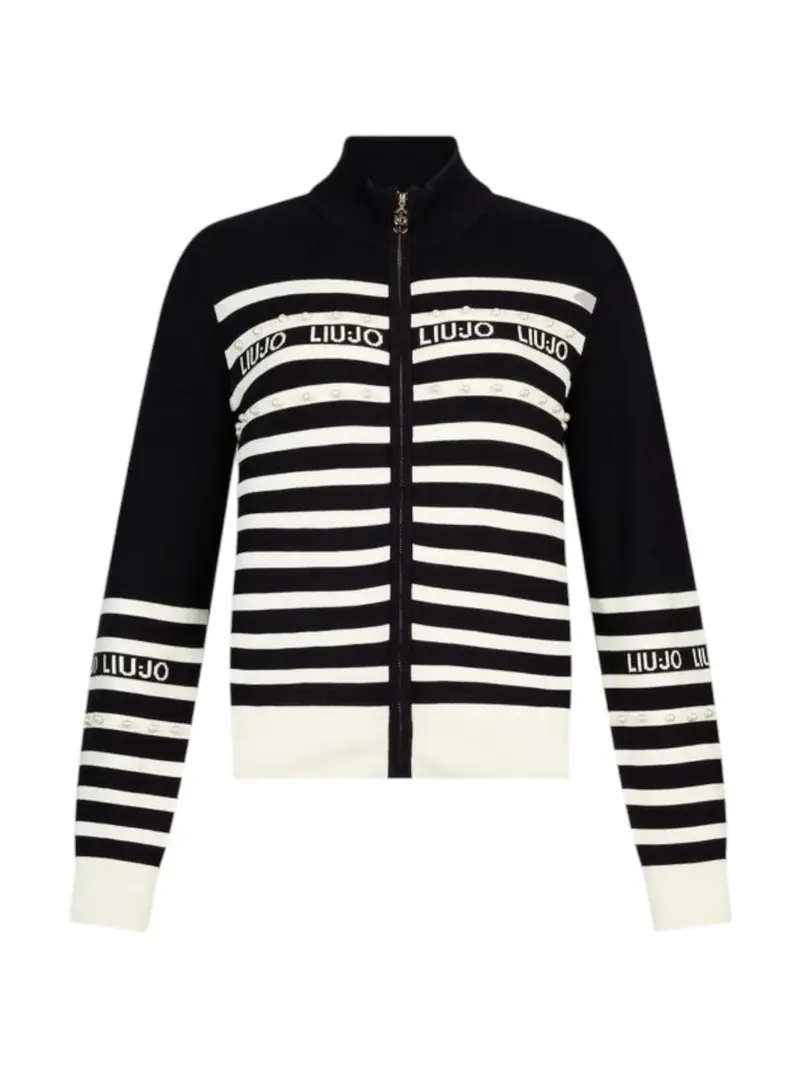 LIU JO SPORT Cardigan Donna  TF5214MS63L 03N66 Nero/bianco latte