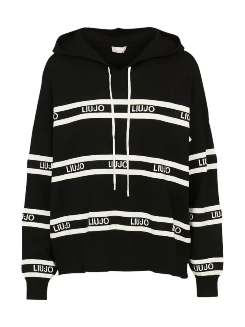 LIU JO SPORT Felpa Donna  TF5216MS63L 03N66 Nero/bianco latte