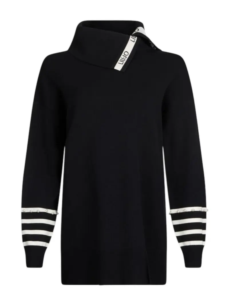 LIU JO SPORT Felpa Donna  TF5218MS63L 03N66 Nero/bianco latte