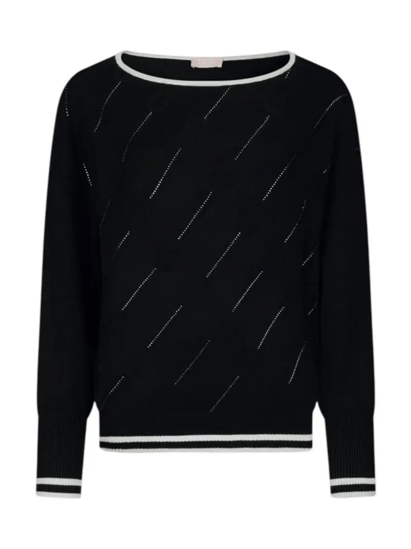 LIU JO SPORT Maglione Donna  TF5206MS63L 03N66 Nero/bianco latte