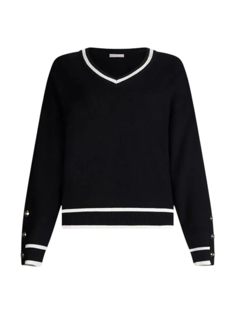 LIU JO SPORT Maglione Donna  TF5229MS59L 03N66 Nero/bianco latte