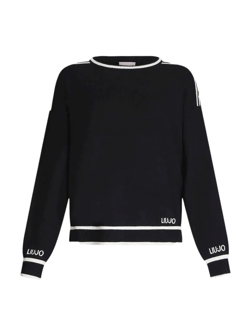 LIU JO SPORT Maglione Donna  TF5230MS59L 03N66 Nero/bianco latte