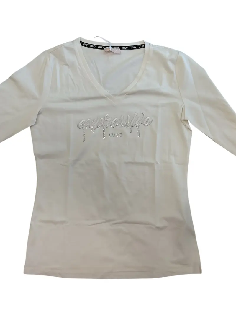 LIU JO SPORT T-shirt Donna TA5169JS003 M9117 White milk expressiv