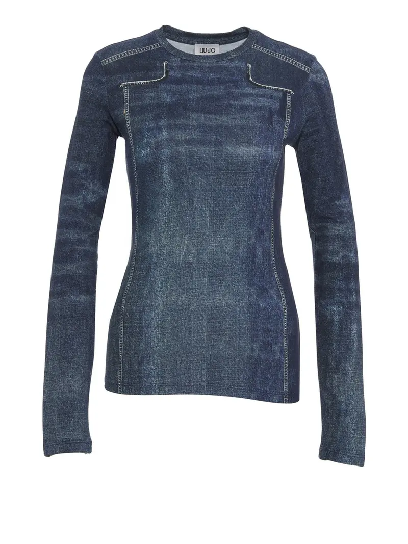 Liu Jo T-Shirt Effetto Denim