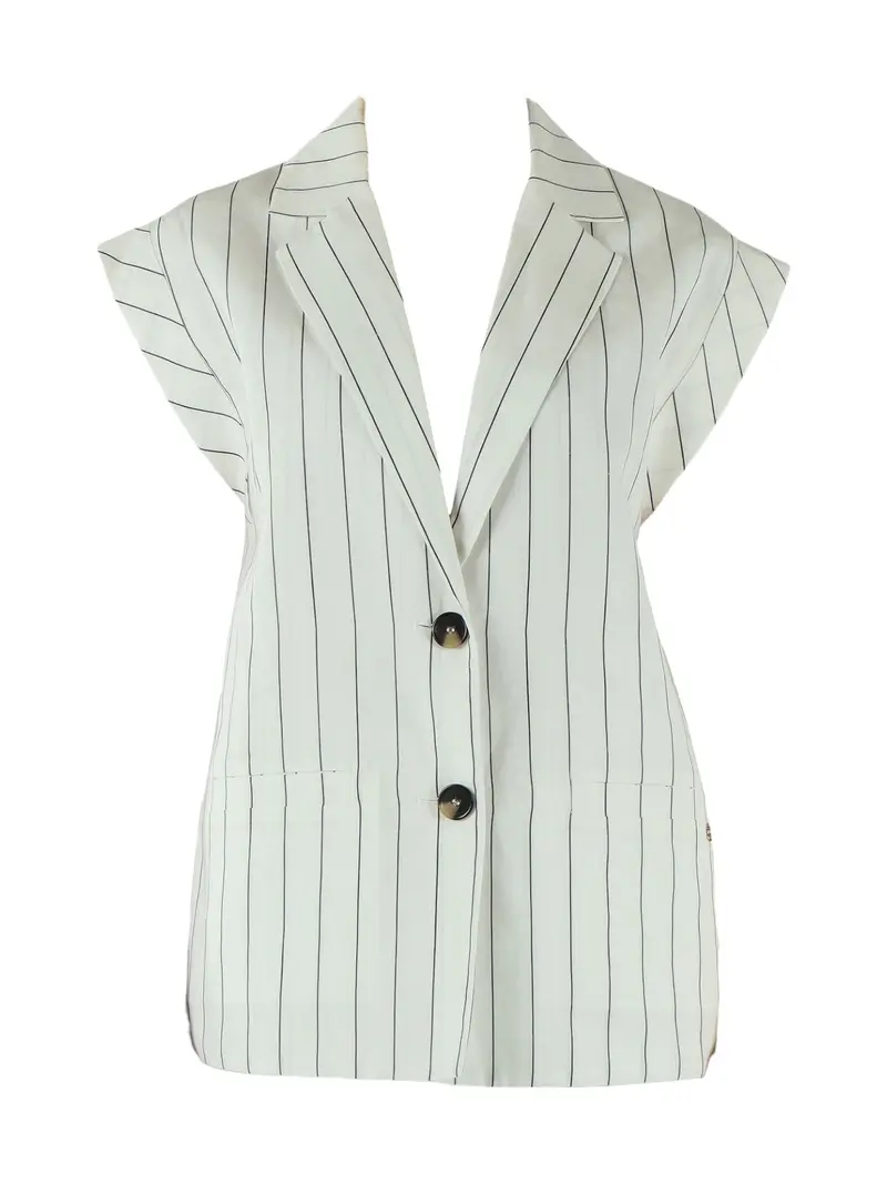 LIU JO WHITE Gilet Donna  WA6369T4818 03Q45 BIANCO LANA/NERO