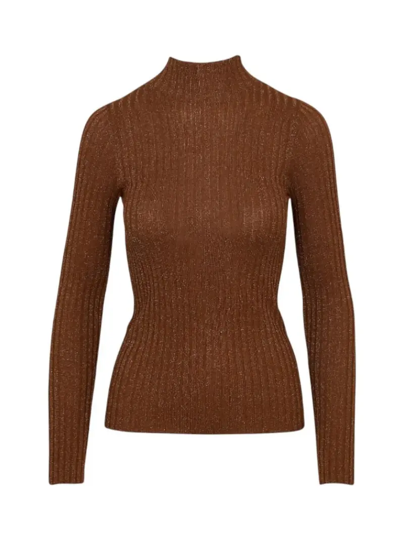 LIU JO WHITE Maglione dolcevita Donna MF5389MS46J A4305 Toasted coconut met