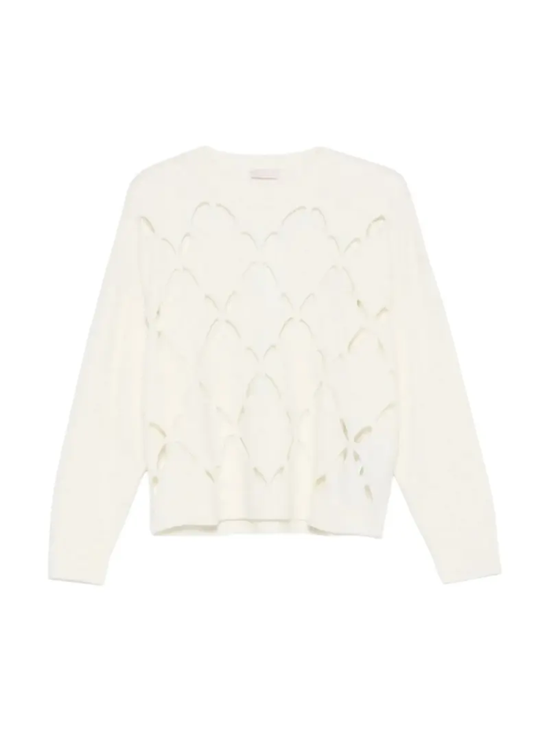 LIU JO WHITE Maglione Donna  MF5039MS009 10701 BIANCO LANA