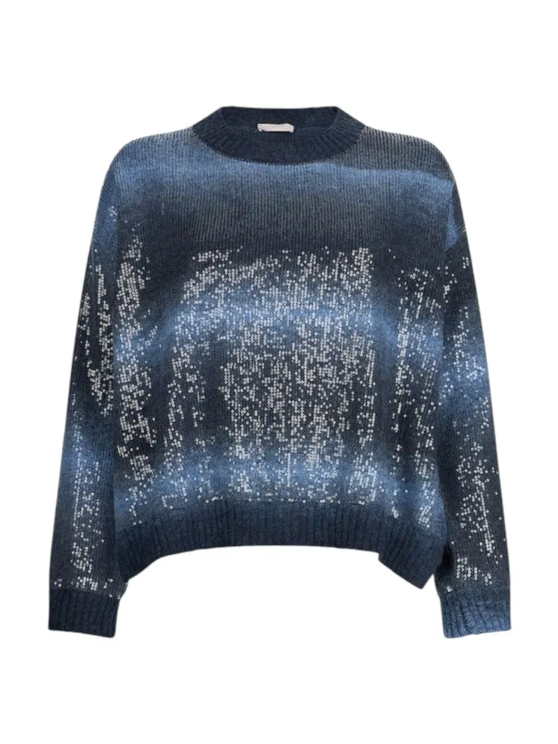 LIU JO WHITE Maglione Donna  MF5380MA14R S9473 Blue shaded