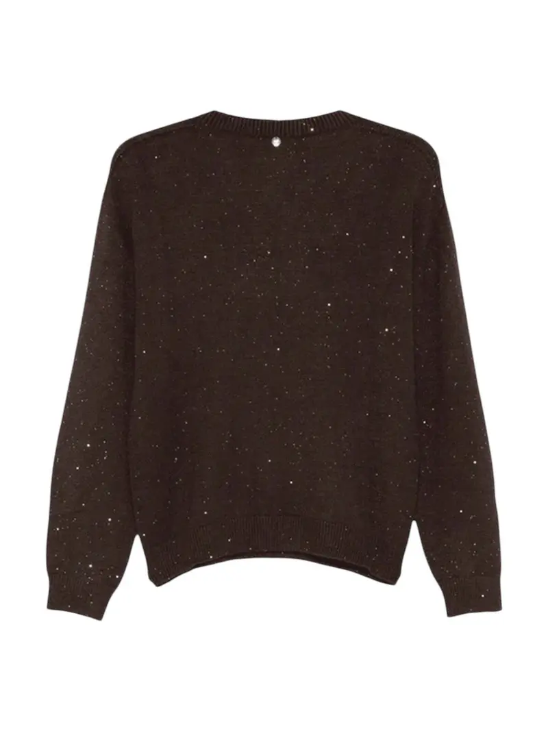 LIU JO WHITE Maglione Donna MF5483MA27R A4367 Cioccolato met