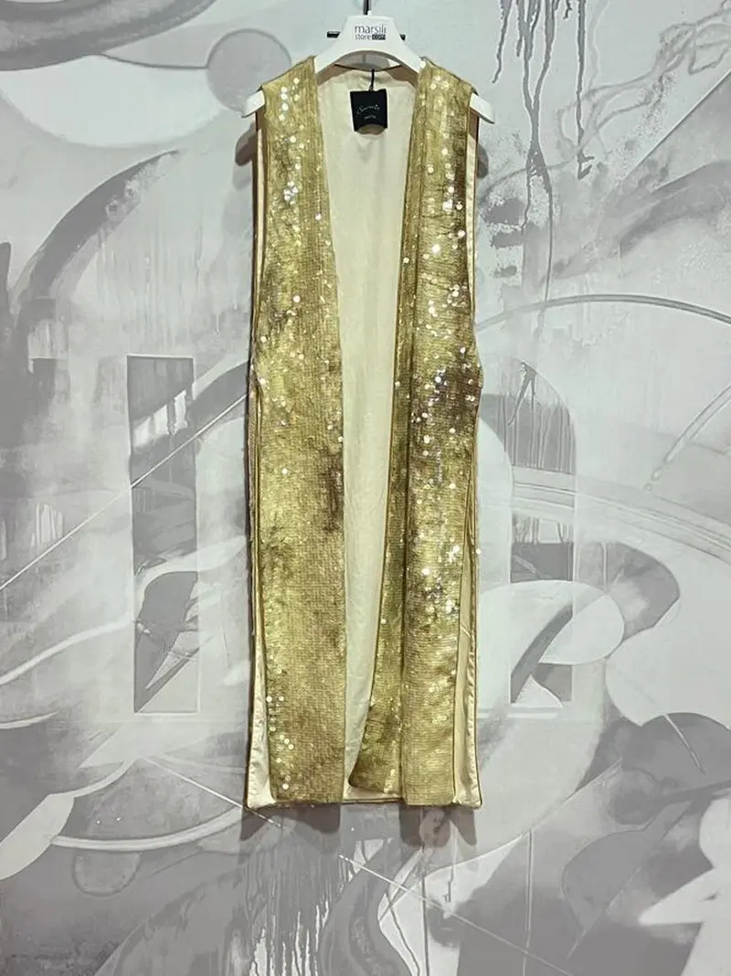 longue gilet paillettes