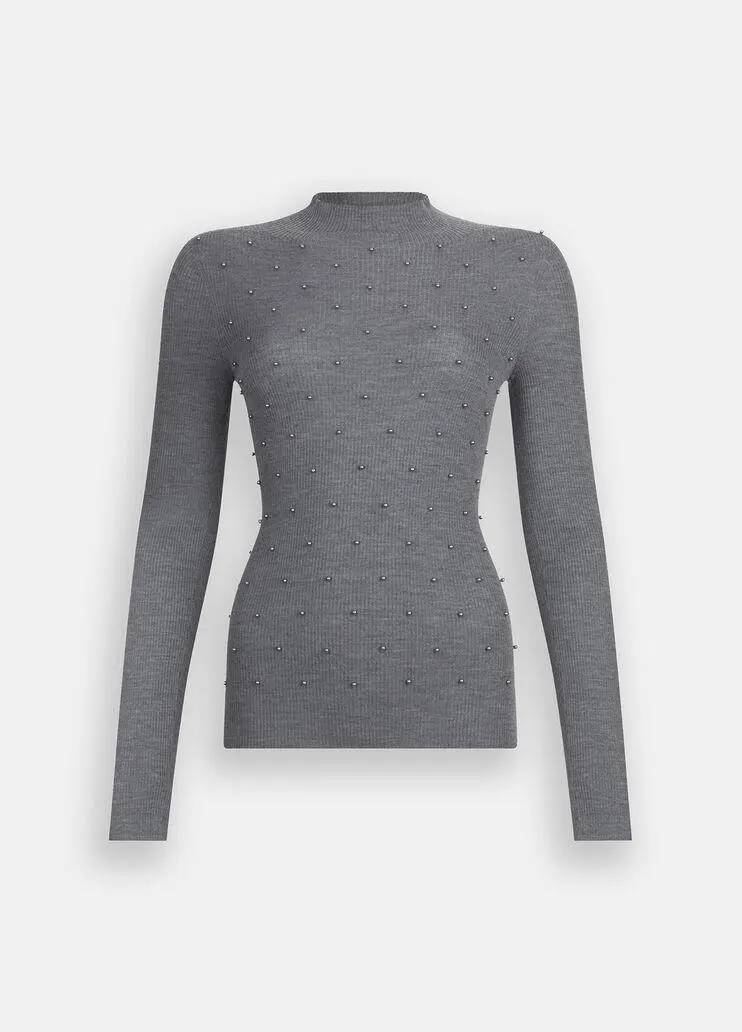 Maglia 100% lana con applicazioni