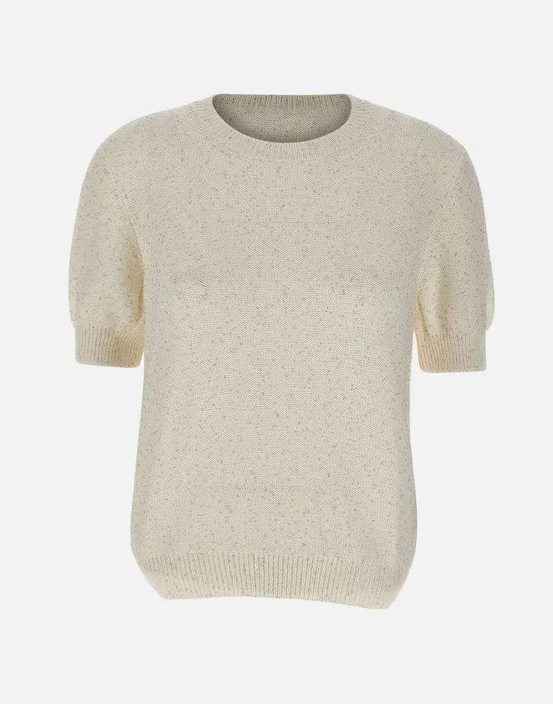 Maglia a maniche corte con paillettes