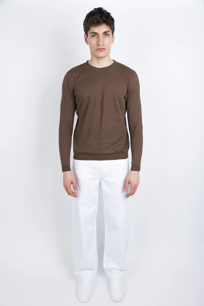 Maglia a maniche lunghe cacao Amaranto Uomo