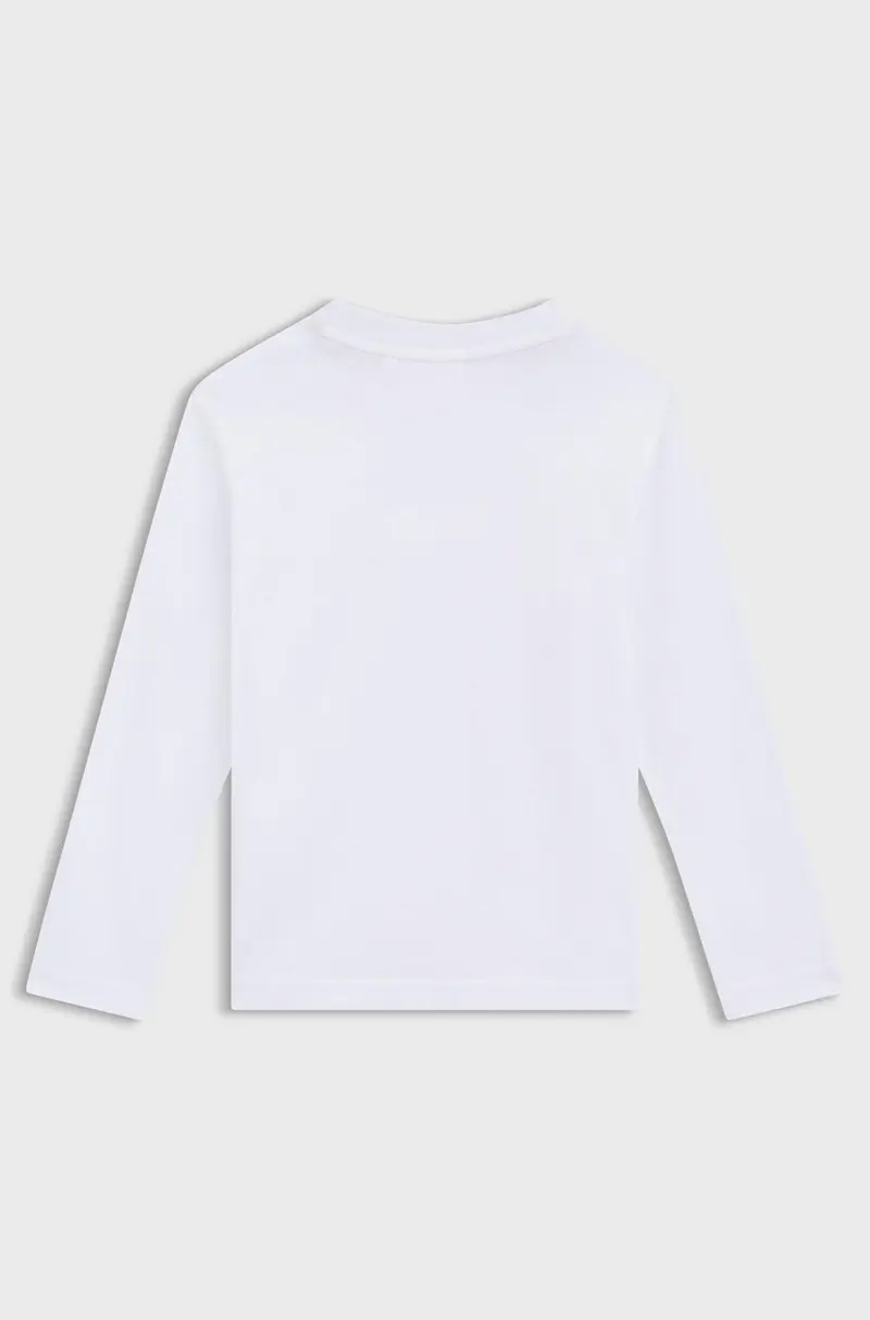 Maglia a maniche lunghe in cotone con logo spezzato