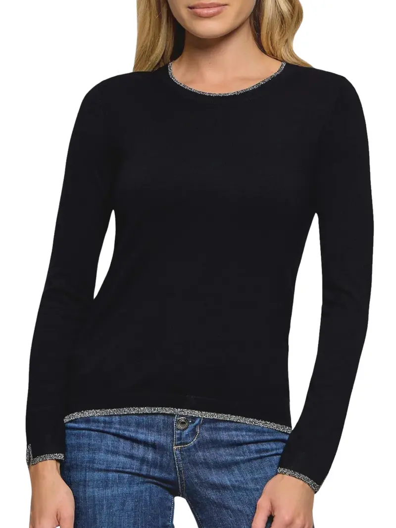 Maglia Con Profili Lurex Liu Jo - Nero
