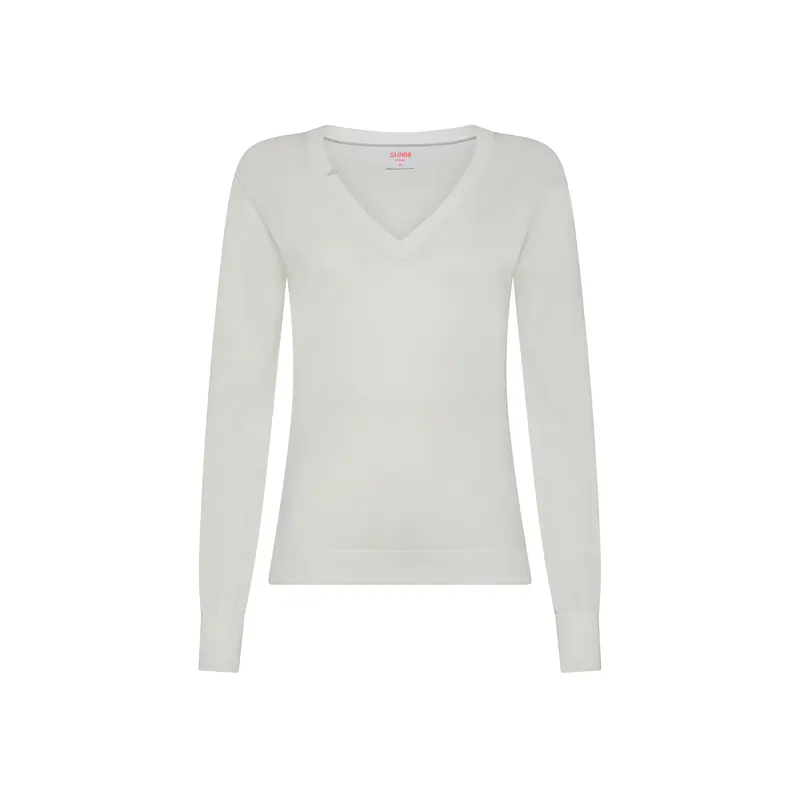 Maglia con scollo a V in cotone