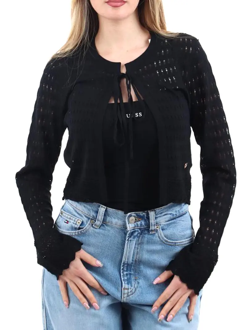 Maglia Corta Allaccio Con Coulisse Yes Zee - Nero