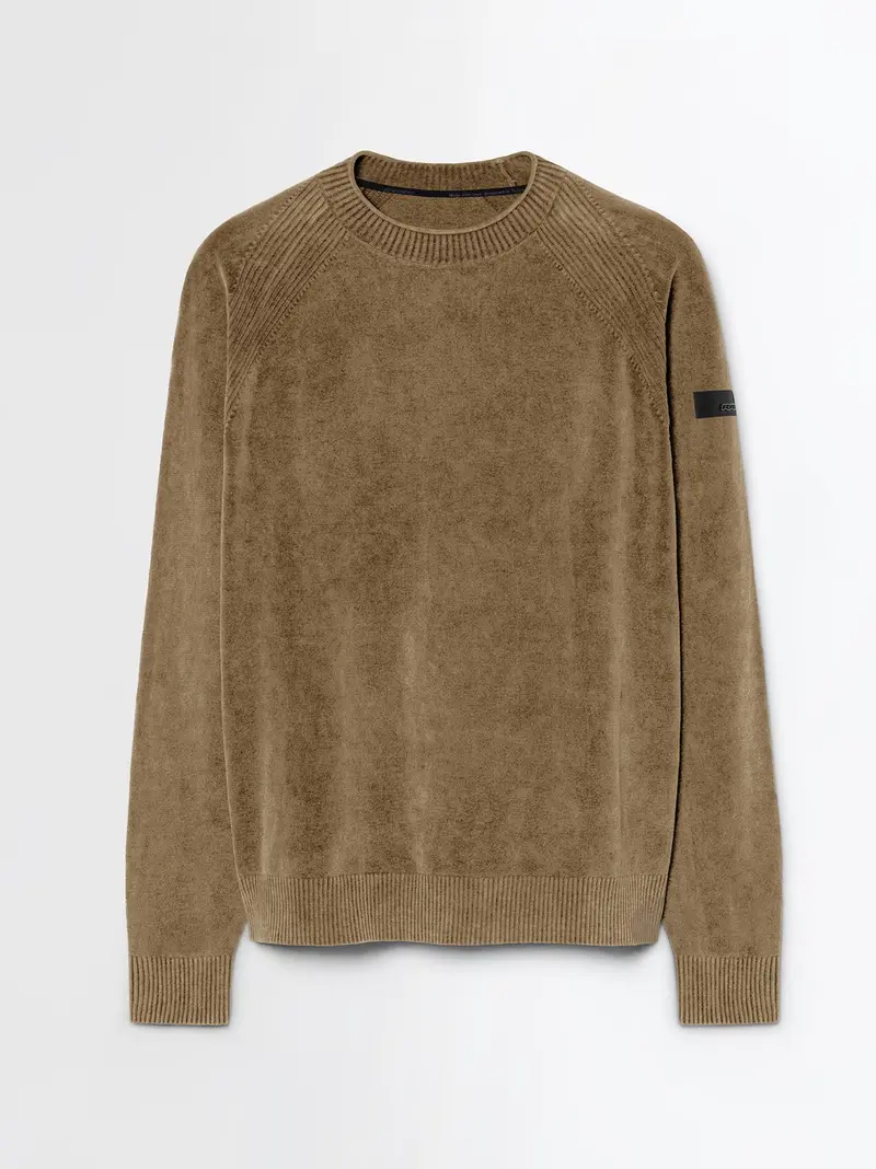 maglia girocollo ciniglia lavata