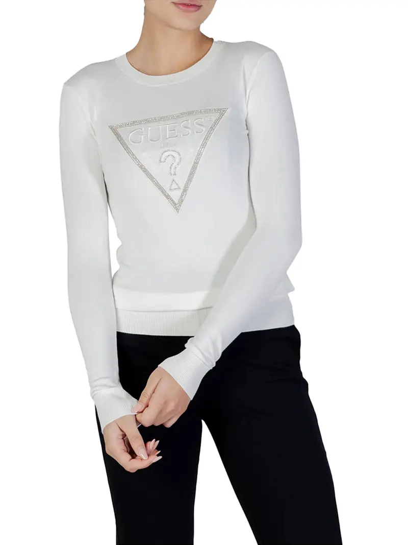 Maglia Guess Sasha Triangle - Panna