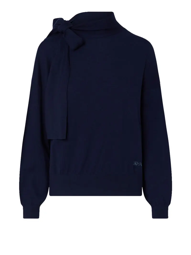Maglia In Lana Con Fiocco Liu Jo - Blu Notte