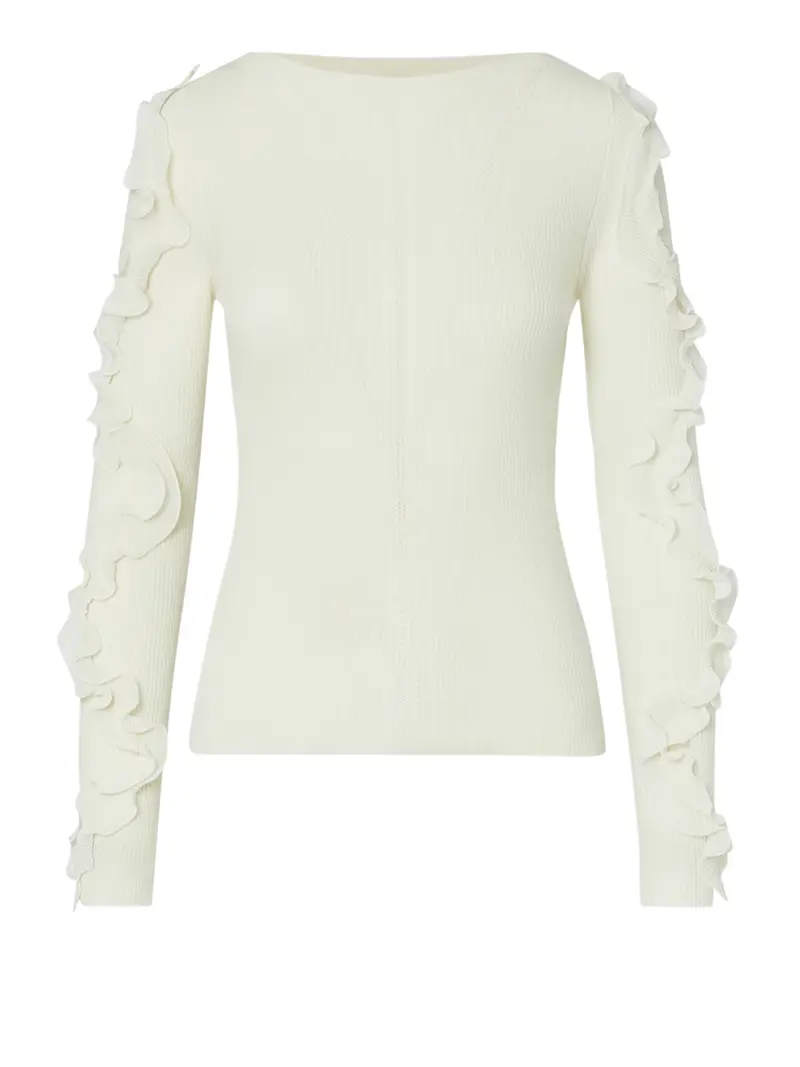 Maglia In Lana Con Rouches Liu Jo - Bianco