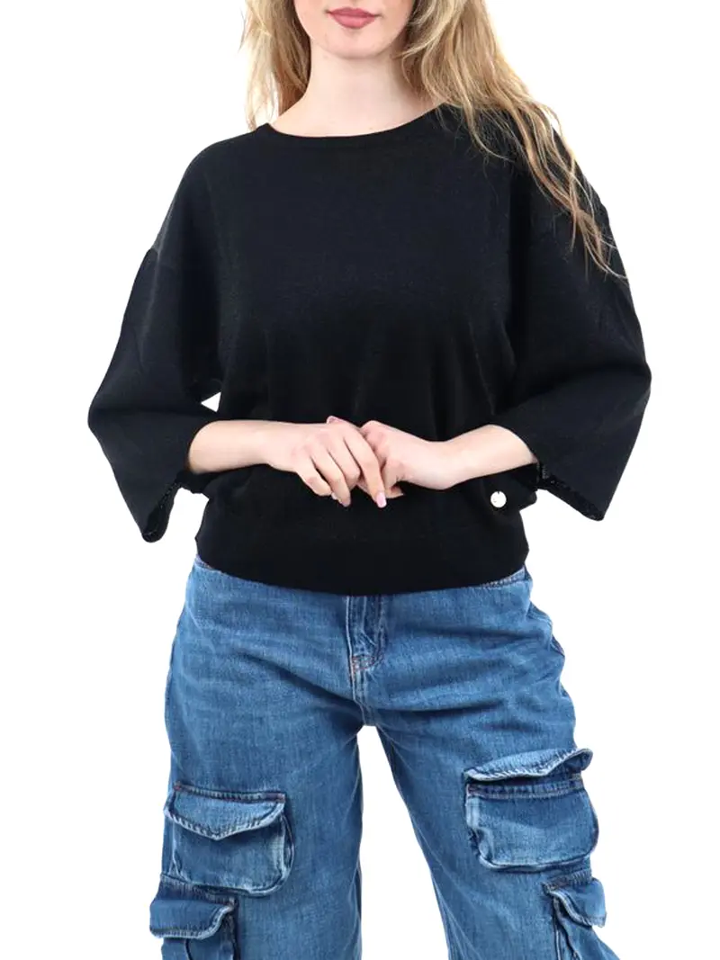 Maglia Manica Ampia Yes Zee - Nero