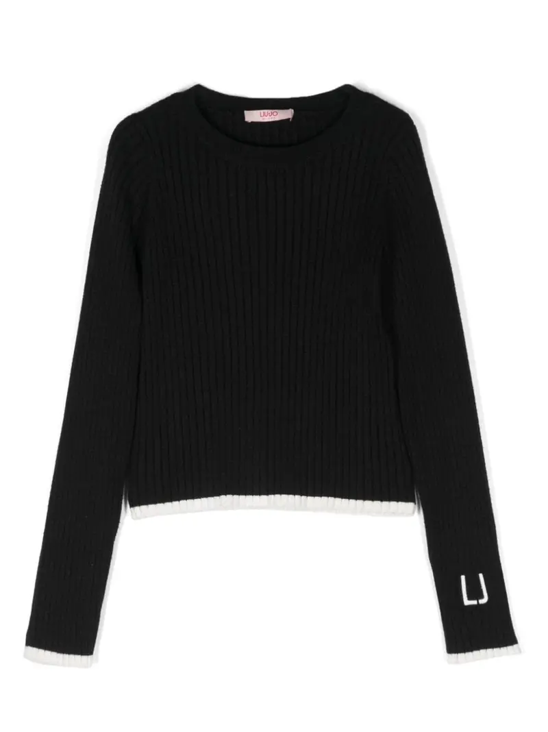 Maglia nera per bambina con logo