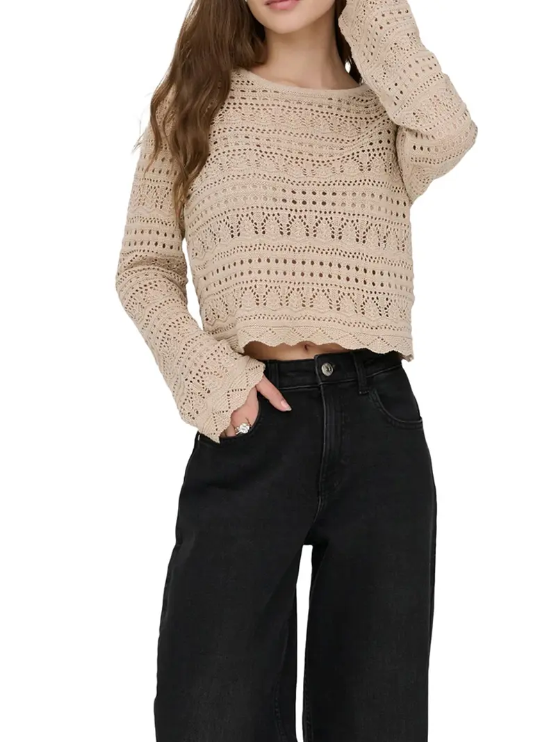 Maglia Only Onlelke - Beige