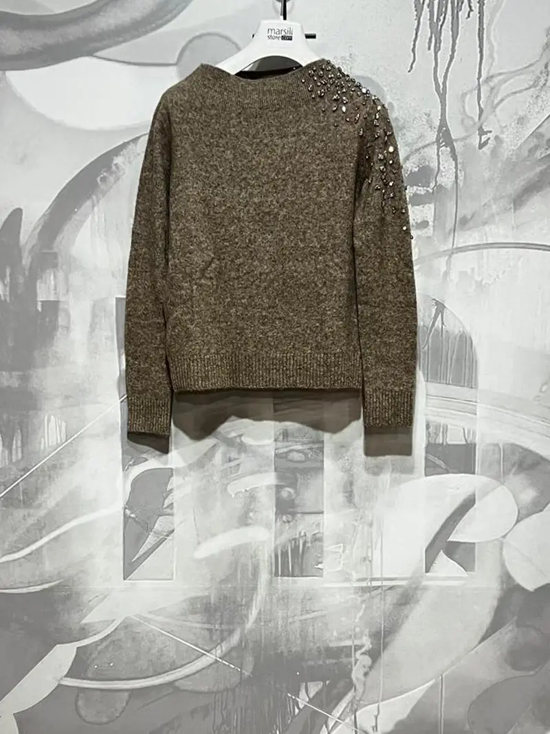 maglia spalla con strass