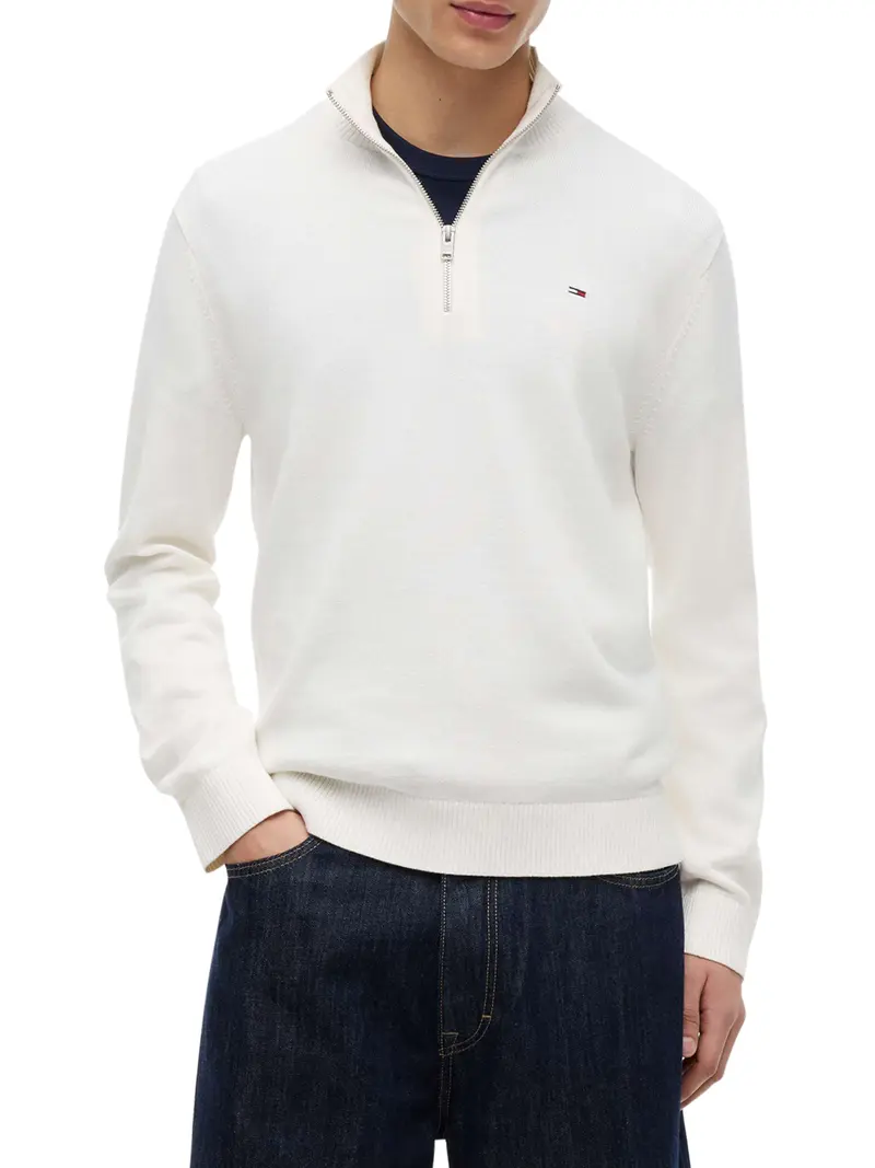 Maglia Tommy Jeans In Tinta Unita - Bianco