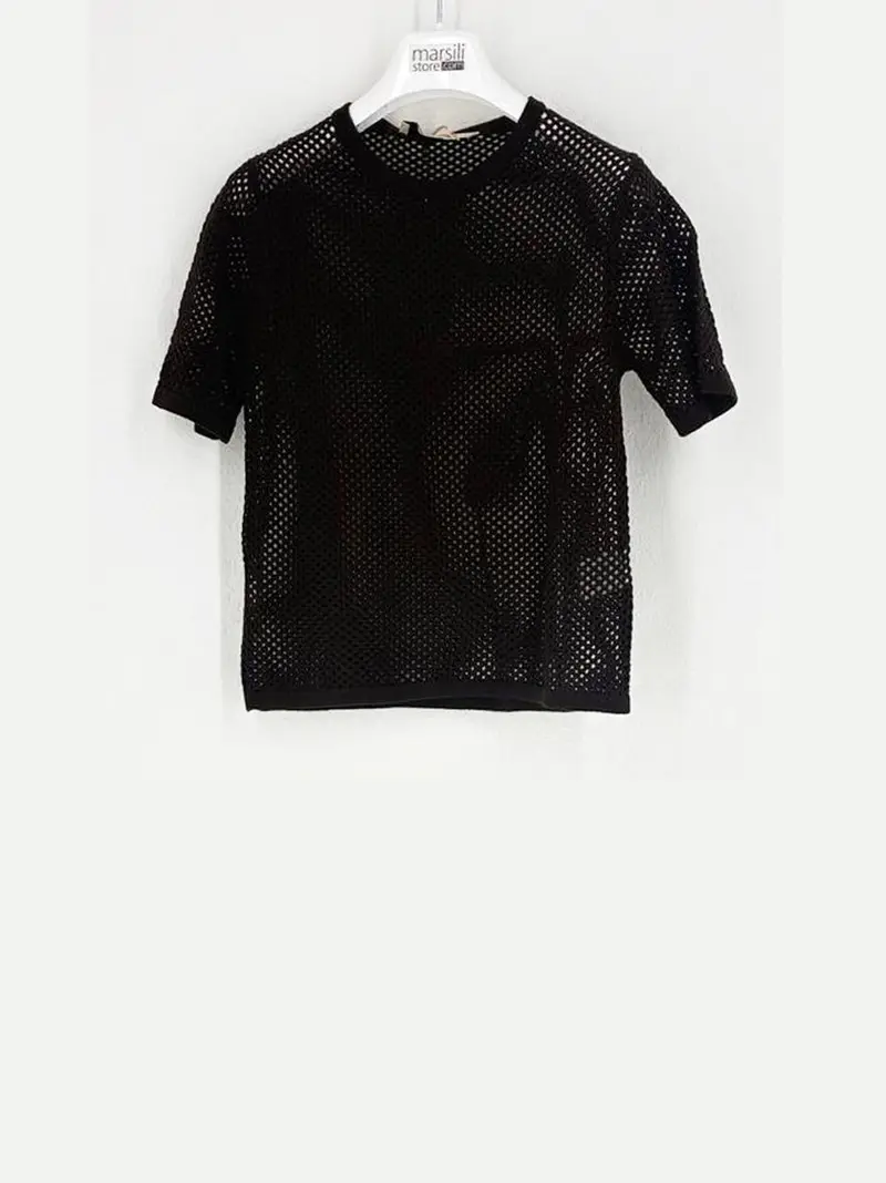 maglia traforata mezza manica
