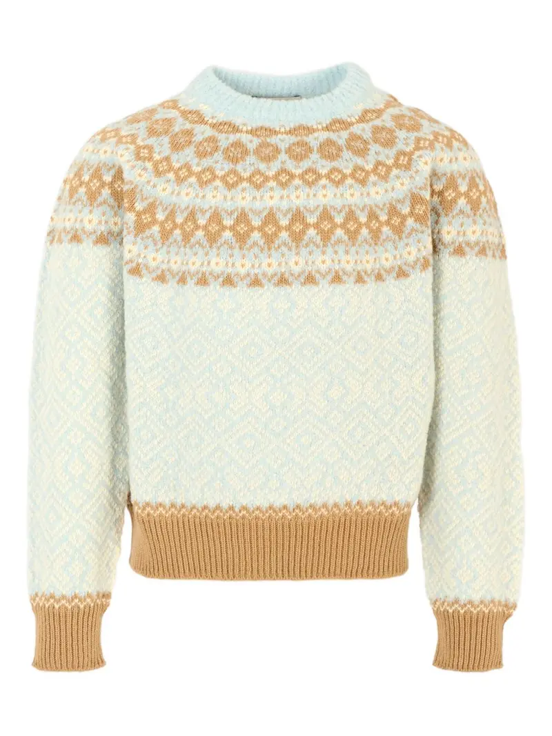 Maglione bianco/marrone/azzurro per bambino