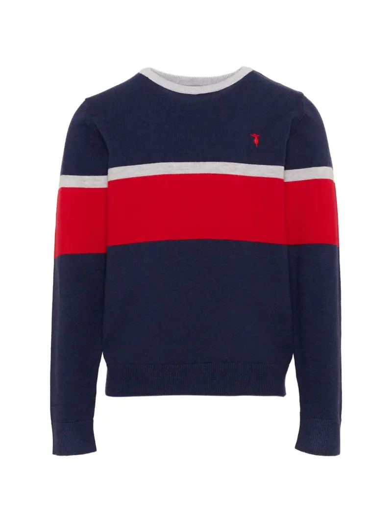 Maglione blu navy/rosso per bambino