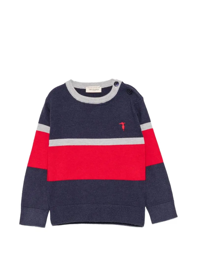 Maglione blu navy/rosso per neonata
