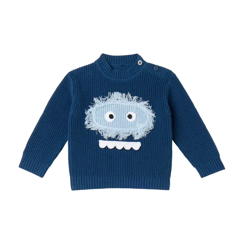 Maglione con applicazione Monster face