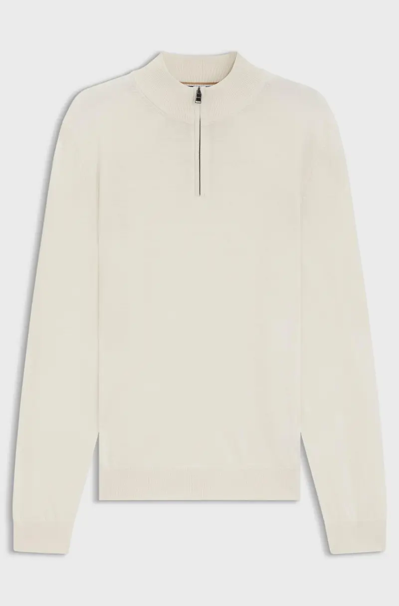 Maglione con colletto con zip in lana vergine