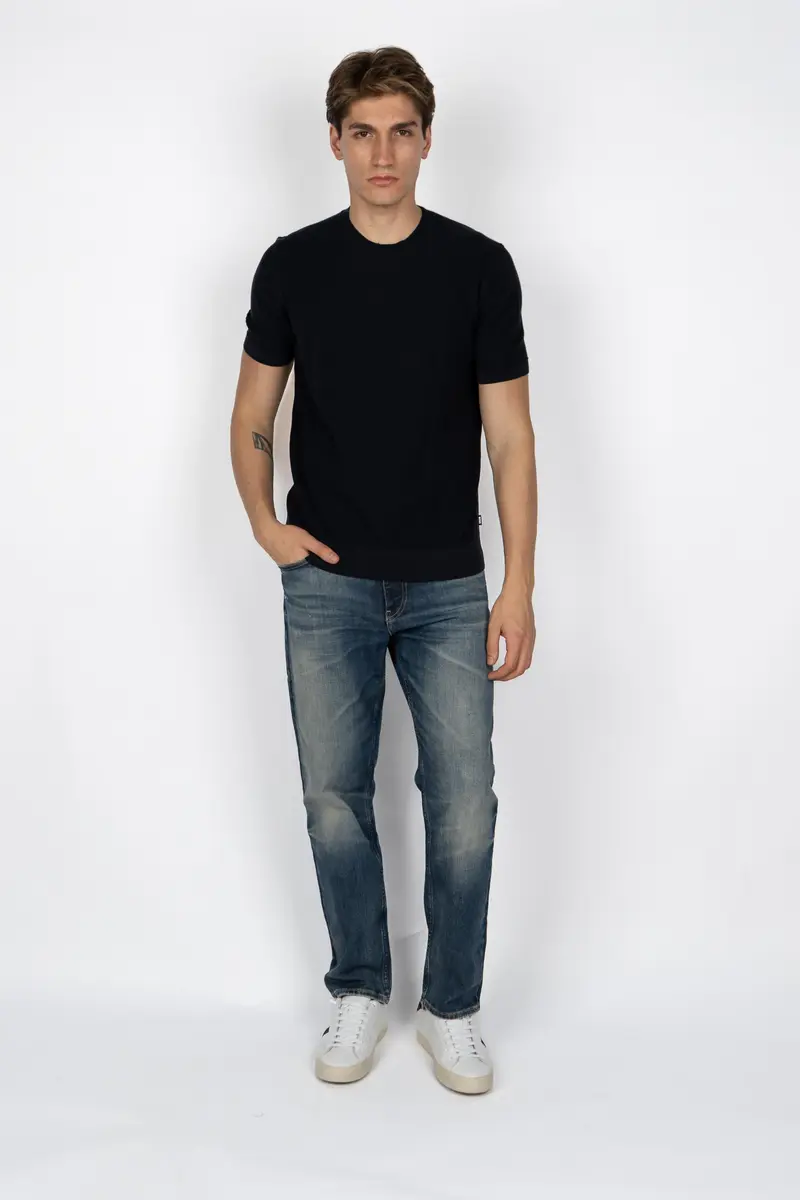 Maglione con lavorazioni miste