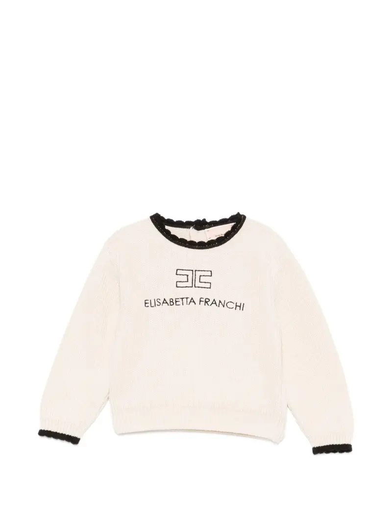 Maglione crema/nero per bambina
