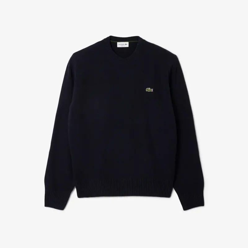 Maglione girocollo in lana cardata