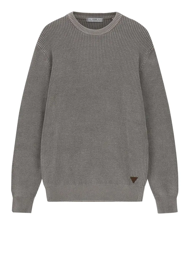 Maglione Guess Manny Cn English Rib Washed Sw - Grigio