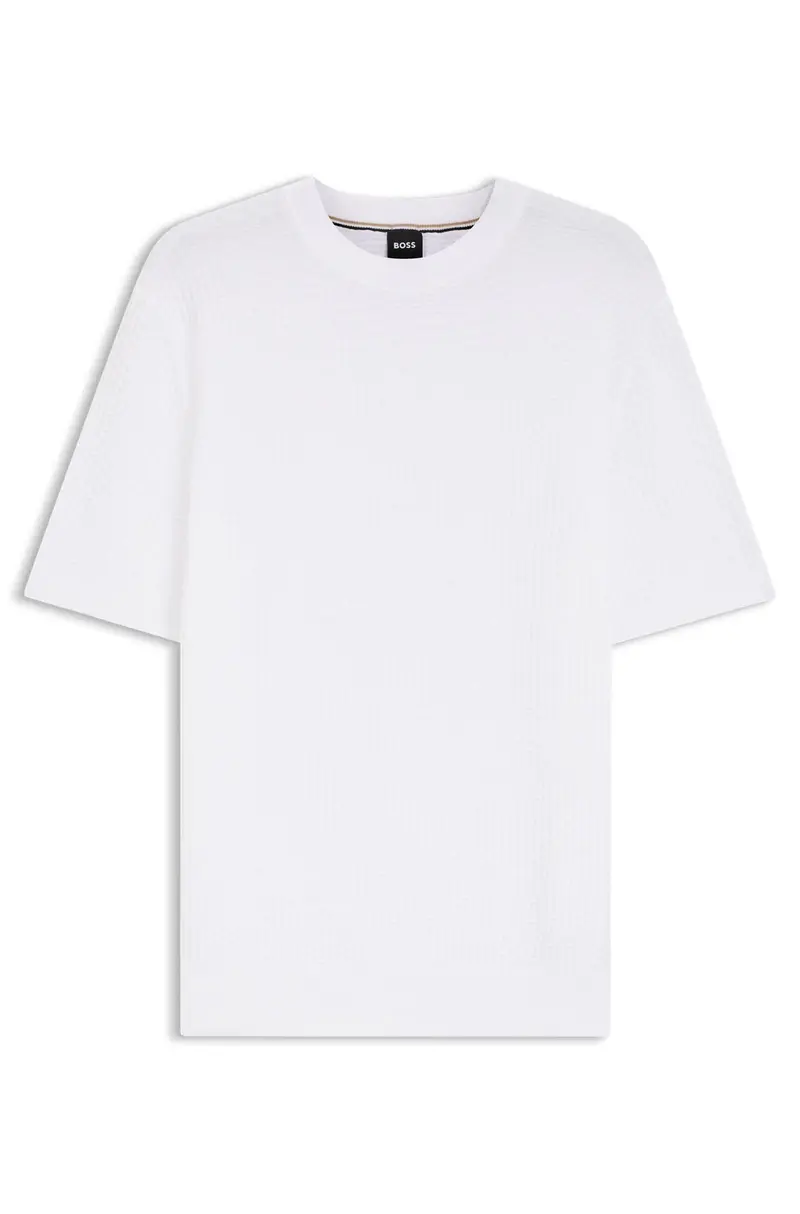Maglione  in cotone con lavorazione a maglia