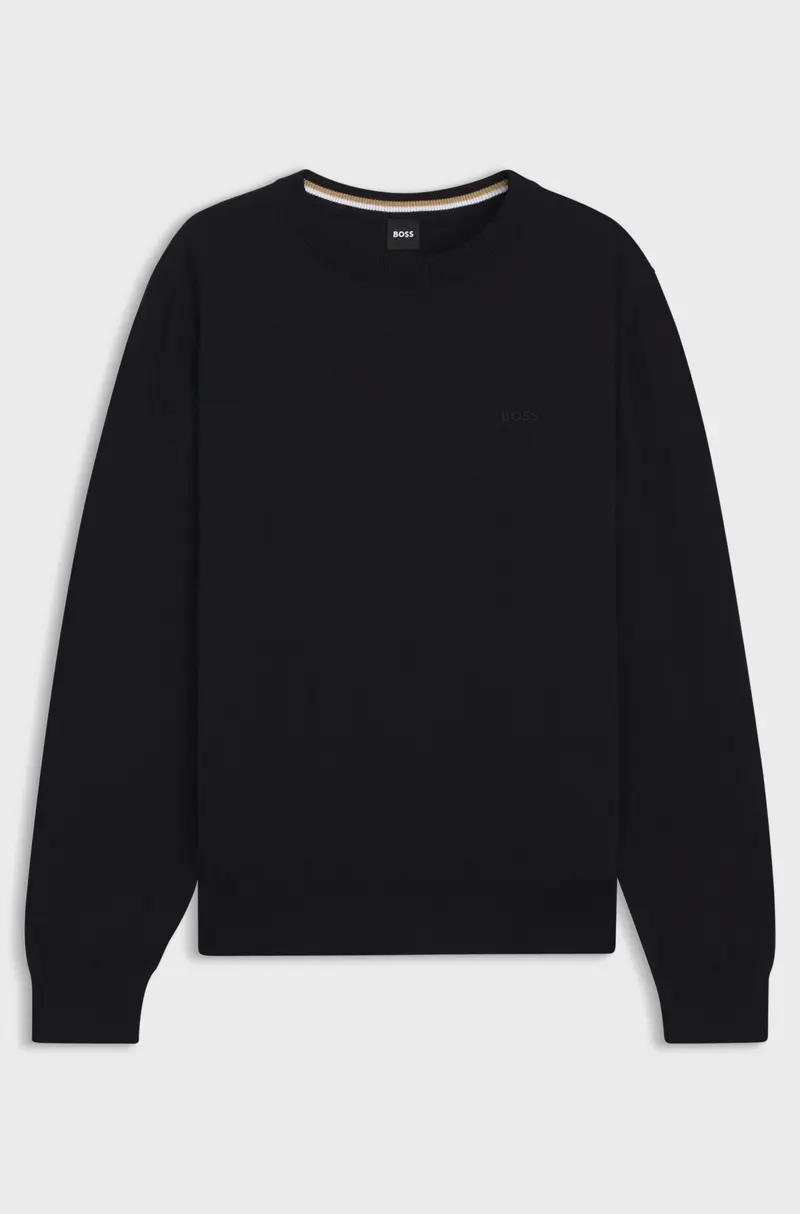Maglione in cotone con logo ricamato