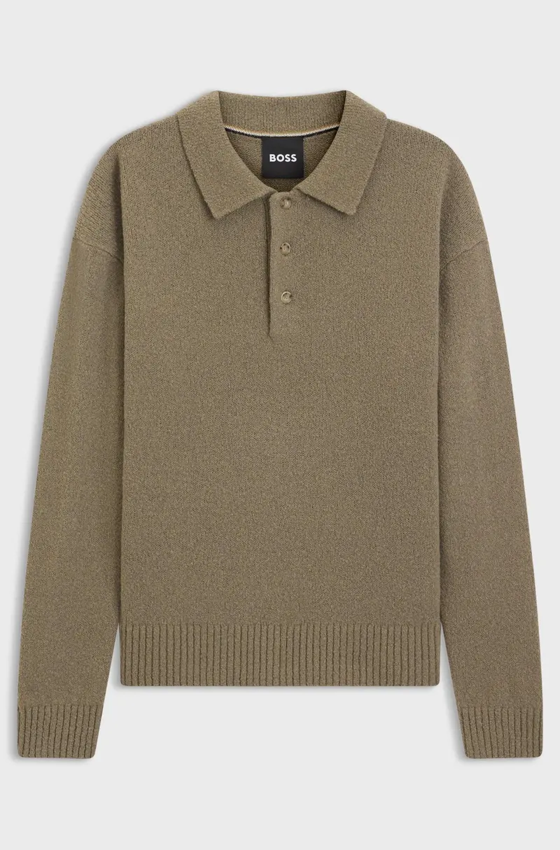 Maglione in lana vergine con colletto polo