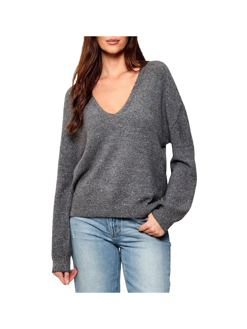 Maglione Liu Jo Con Micro Paillettes - Grigio