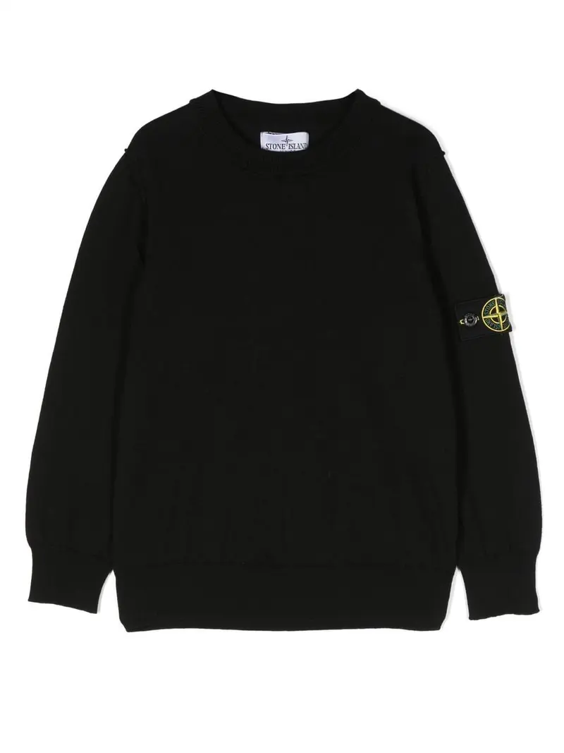 Maglione nero per bambino con logo