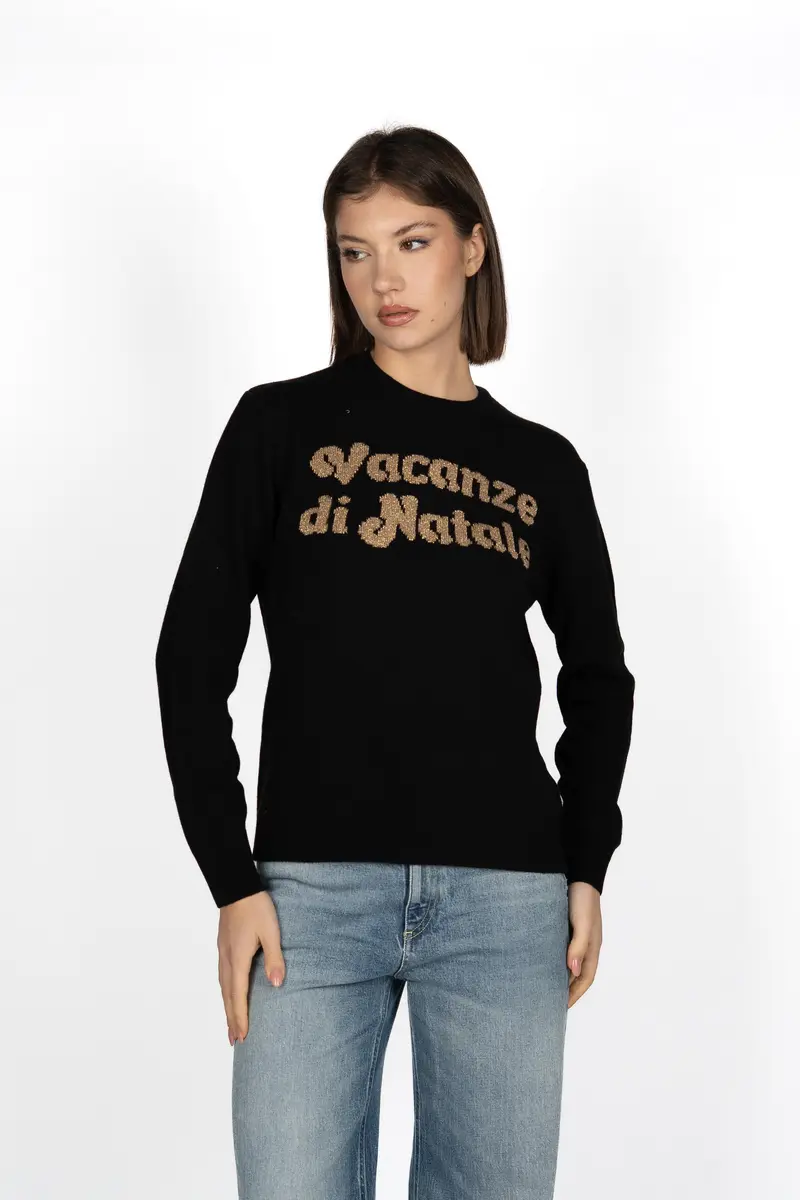 Maglione New Queen con jacquard Vacanze di Natale