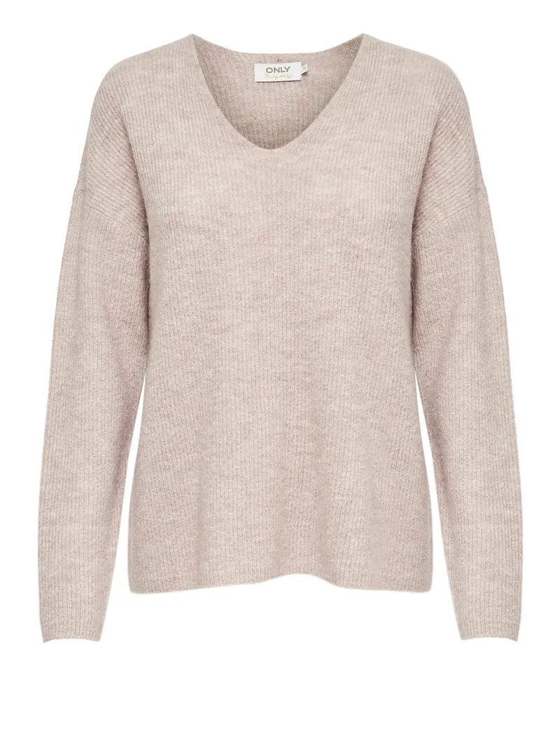 Maglione Only Onlcamilla V-Neck L/S Knt Noos - Beige