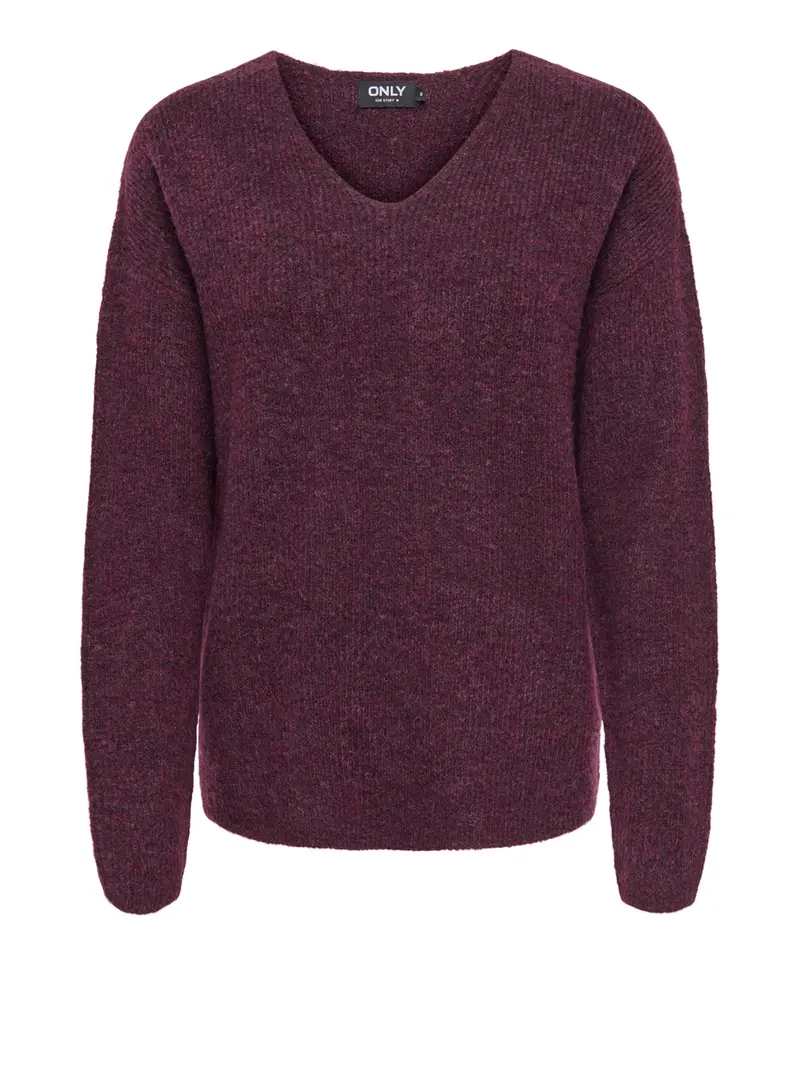 Maglione Only Onlcamilla V-Neck L/S Knt Noos - Vino