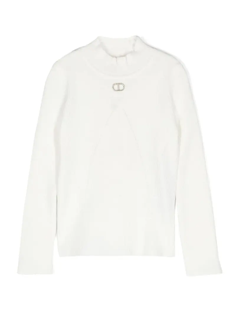 Maglione per bambina in cotone bianco