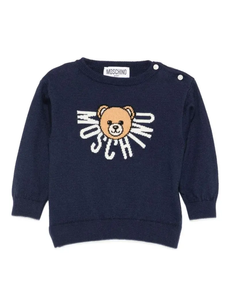 Maglione per neonato con stampa Teddy Bear e logo